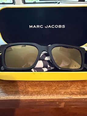 Marc Jacobs Sunglasses Marc 719/S 807/FQ Black/gold w Gold Mirror Art Deco